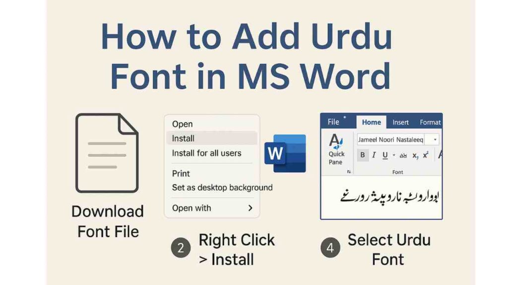 How to Add Urdu Font in MS Word