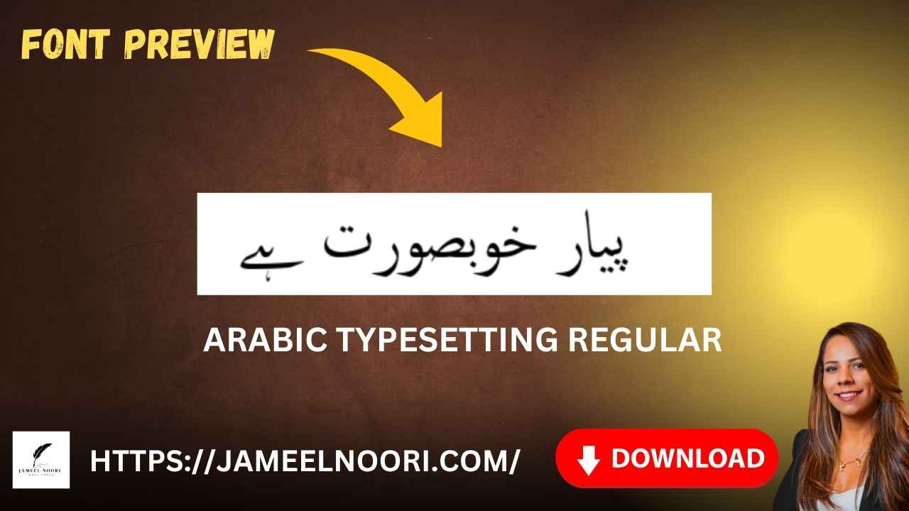 Arabic Typesetting Regular Font – free download clean and professional typeface