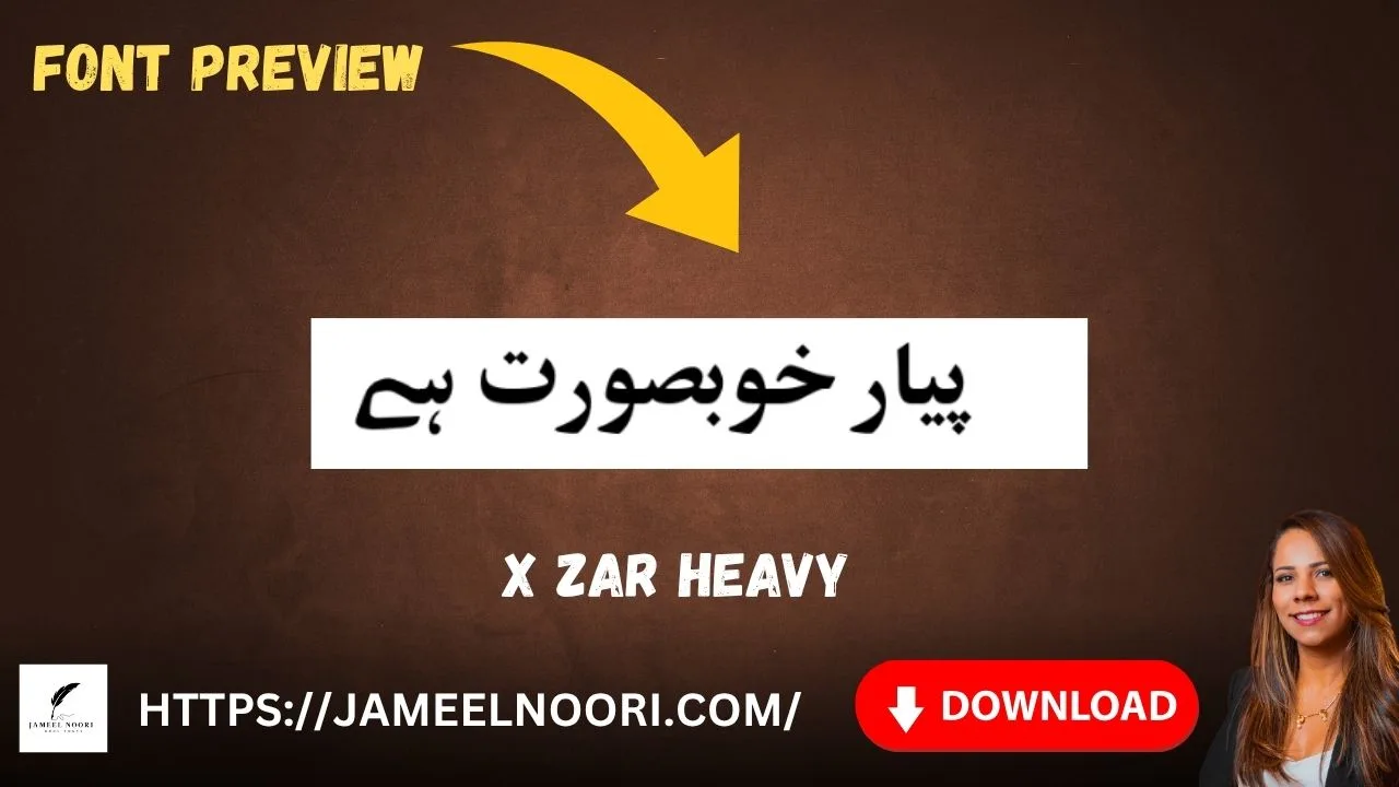 X Zar Heavy Font image – bold and stylish Urdu font for digital and print