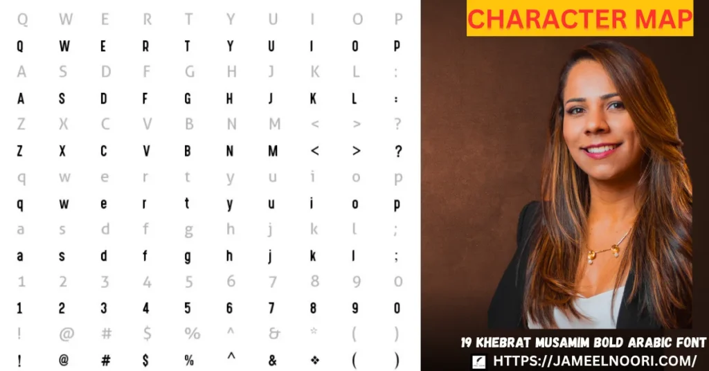 19 Khebrat Musamim Bold Arabic Font character map preview