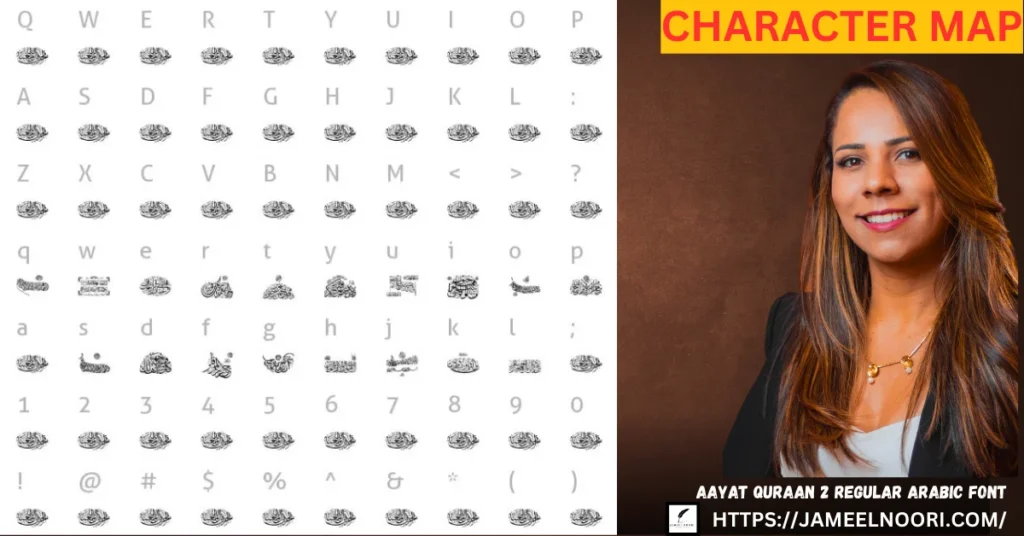Aayat Quraan 2 Regular Arabic Font Character Map and Features