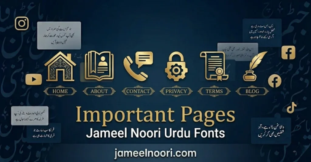 privacy policy - Important pages of Jameel Noori Urdu Fonts website