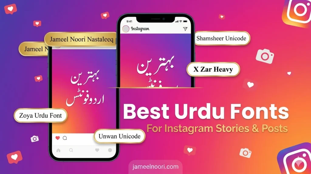 Best Urdu fonts for Instagram stories and posts – Jameel Noori Nastaleeq, Zoya, Shamsheer, X Zar Heavy, Unwan